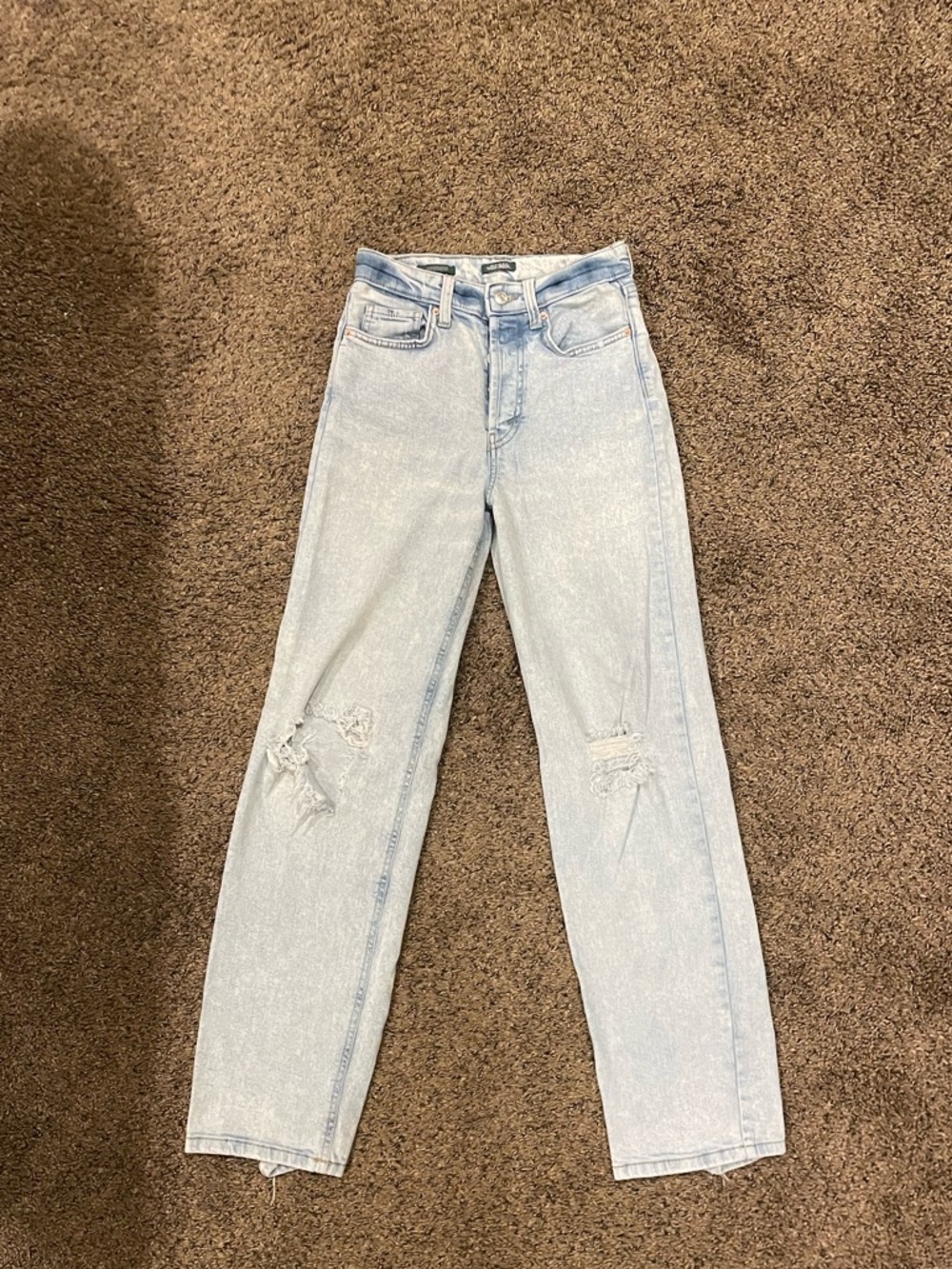 wild fable Light Blue Distressed Straight-Leg Jeans size 2